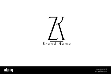 alphabet letters initials monogram logo zk kz z k stock vector image