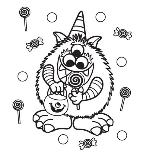 Halloween Monster Coloring Pages Printable Sketch Coloring Page