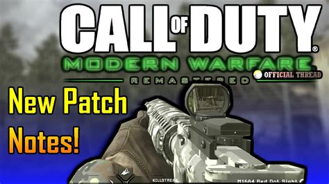 Call Of Duty Modern Warfare Remastered Patch Notes Youtube