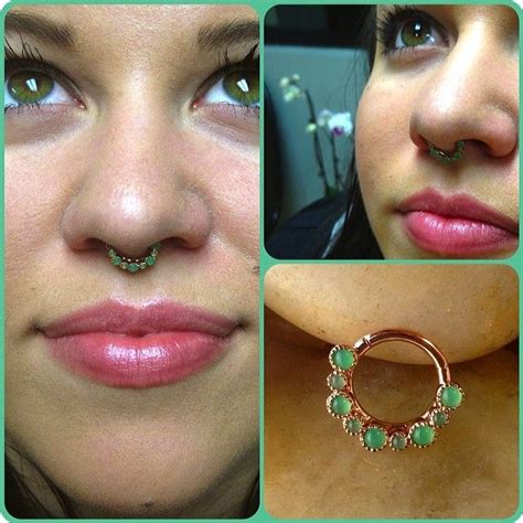 Ashmisako This Delicious Rose Gold Septum Ring With Chrysoprase Was