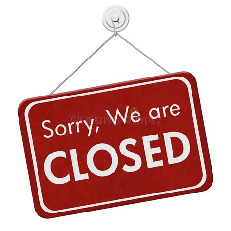 Sorry We Are Closed Sign A Red Hanging Sign With Text Sorry We Are