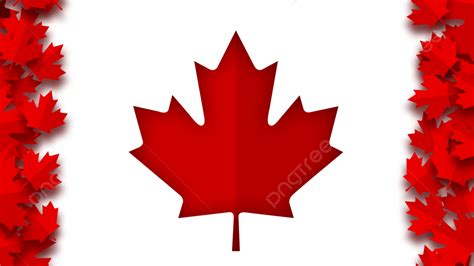 Canadian Flag Red Maple Horizontal Map Ink Maple Leaf Canadian Flag