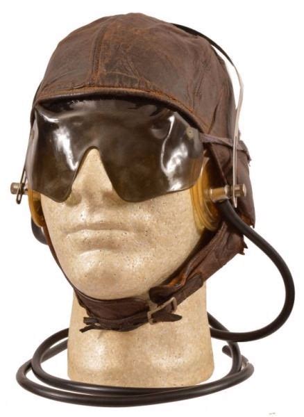 World War Ii Early Leather Fighter Pilot Helmet