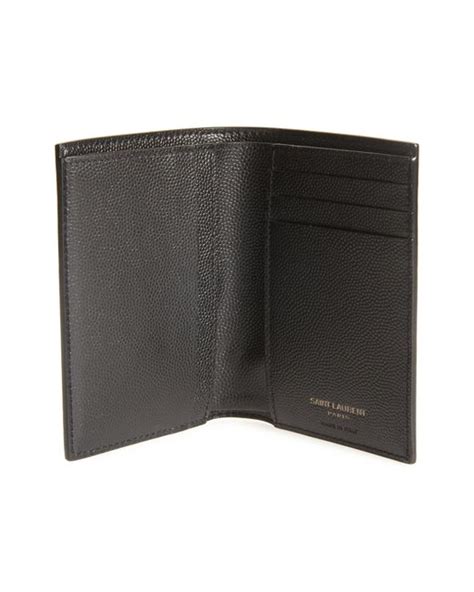 Ettinger is similar quality and less expensive. Saint Laurent Ysl Monogram Textured Leather Credit Card Wallet in Black for Men - Lyst