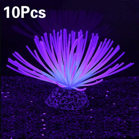 10 Pack With Glowing Effect Aquarium Imitation Rainbow Silicone