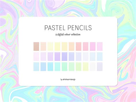 Paleta De Colores Digitales Pastel Pencils Etsy