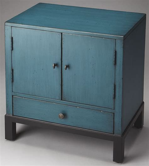 Courtland Artists Originals Distressed Blue Accent Cabinet From Butler