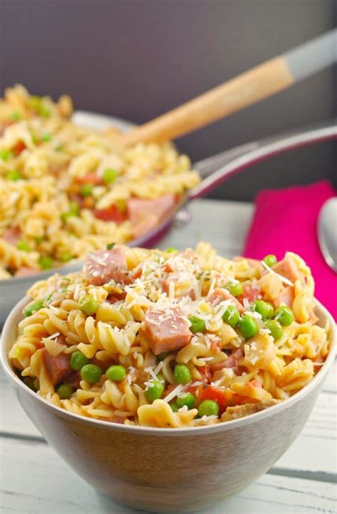 Rinse with cold water to cool. Healthy Leftover Ham Pasta | with peas - Food Meanderings