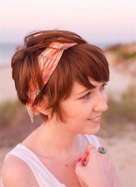 Chocolate brown short hair with side part. 20 Inspirations of Bohemian Short Hairstyles