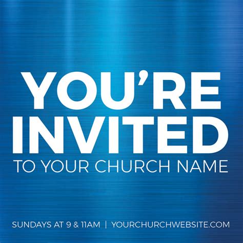 General Blue Invitecard Church Invitations Outreach Marketing