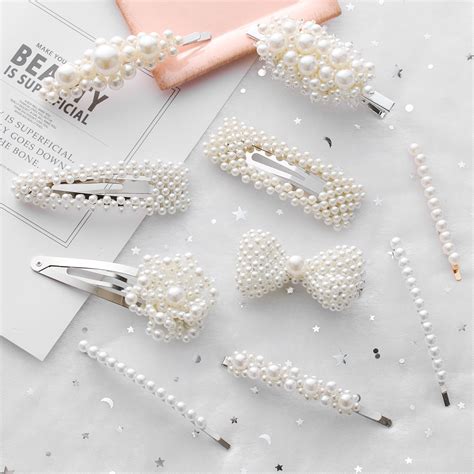new fashion pearl hair clip for women girl elegant korean design pearl metal hair clips hairpin