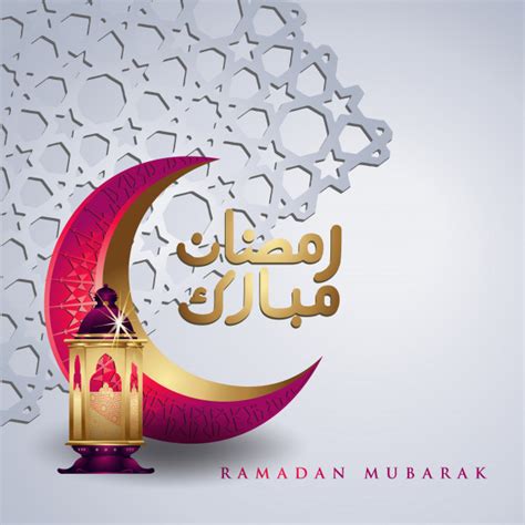 Ramadhan kareem greeting beautiful design mosque religion. Ramadan kareem arabic calligraphy and crescent moon for ...