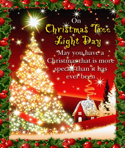 Christmas Tree Light Day Wish Card Free Christmas Tree Light Day