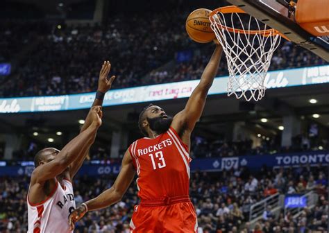 James Hardens 40 Points Help Rockets Snap Raptors 12 Game Home Win