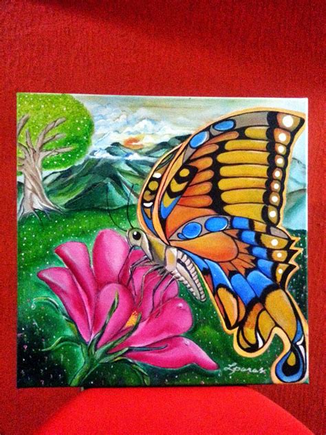 Personal Encounters Butterfly Acrylic Painting With Title