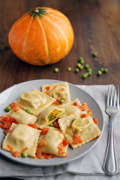 Ravioli With Pumpkin And Peas In Tomato Sauce Recipe