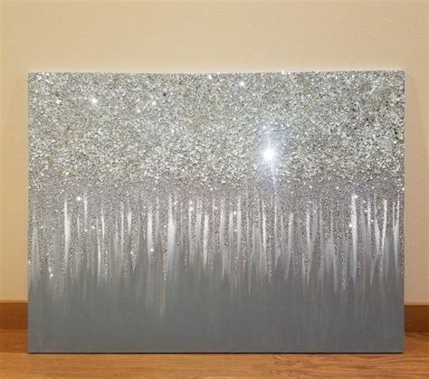 Original Gray And Silver Raindrops Glitter Wall Etsy Glitter Wall