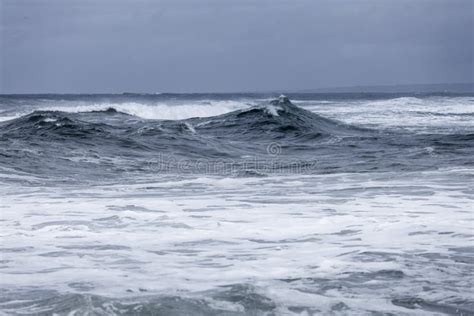 Stormy Crashing Ocean Waves During Storm In The Atlantic Ocean Stock