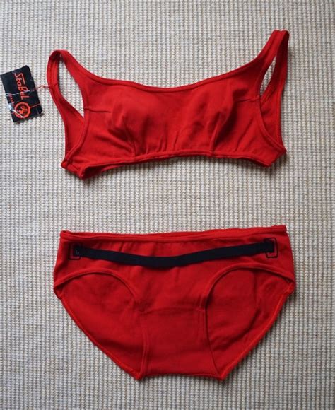 NOS 70s Red Pin Up Bikini Vintage Two Pieces Swimsu Gem