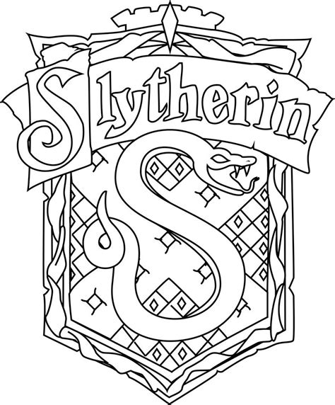 Slytherin Crest Harry Potter Coloring Pages Harry Potter Colors