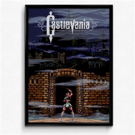 Castlevania Retro Pixel Art Poster Simon Belmont Pop Art Posters
