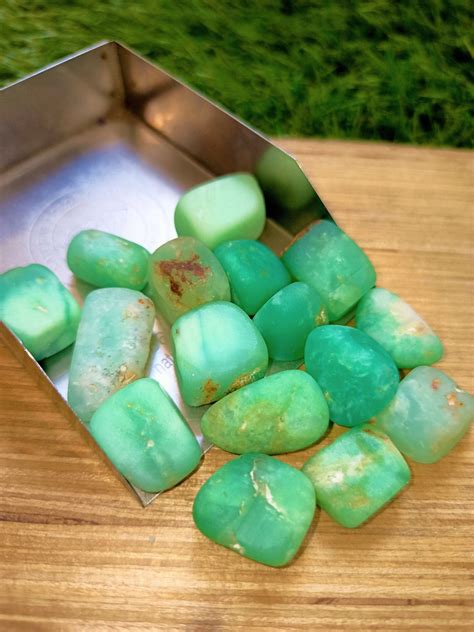 Natural Raw Chrysoprase Tumble Crystal Chrysoprase Stone Etsy