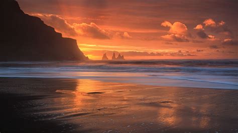 Wallpaper Sunlight Landscape Sunset Sea Water Rock
