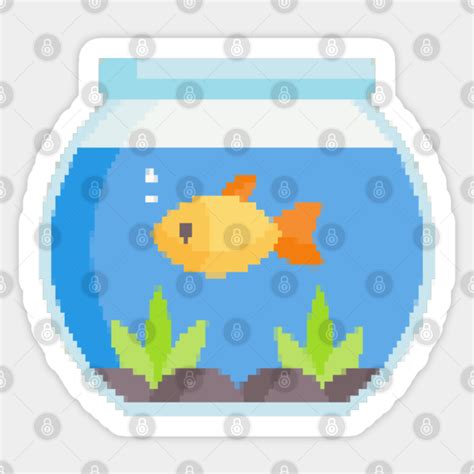 8bit Pixel Fish Tank Pixelated Retro Goldfish Bowl Goldfish Bowl
