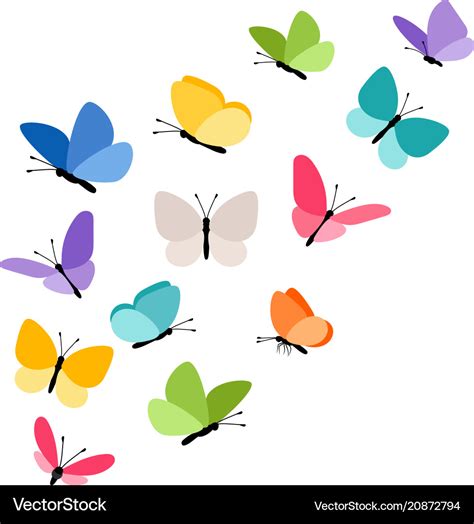Butterflies In Flight Royalty Free Vector Image
