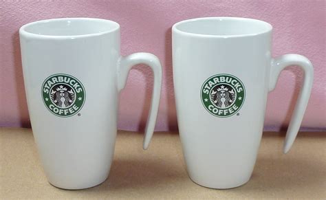 Starbucks White Open Handle Set Of 2 Coffee Mugs On Storenvy