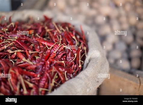 Dried Chillies Dambulla Sri Lanka Asia Stock Photo Alamy