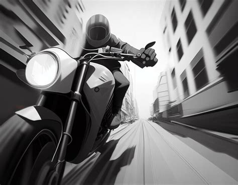 Premium Ai Image Man Riding On The Back Of A Motorcycle Down A Street