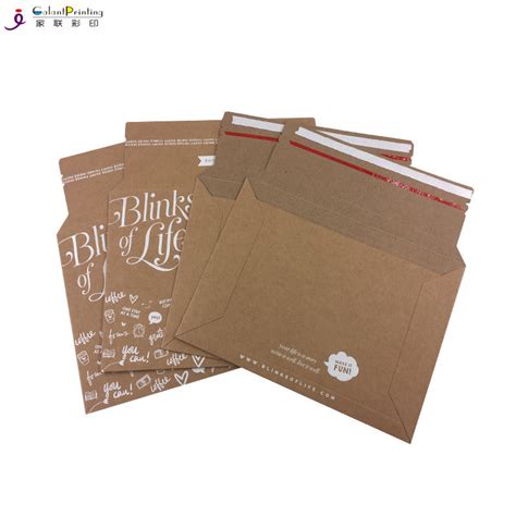 A5 Envelope Printing Services Rigid Kraft Cardboard Mailers Envelopes