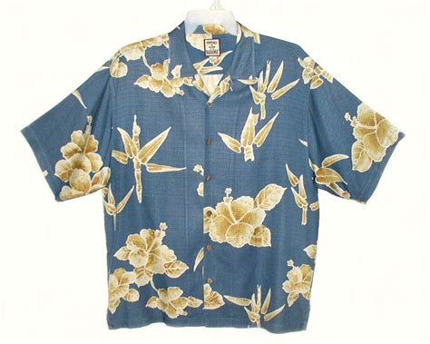 Men S Tommy Bahama Hawaiian Aloha Shirt Bold Bamboo Hibiscus Silk