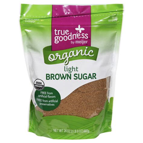 True Goodness Organic Light Brown Sugar 24 Oz Sugar Meijer Grocery