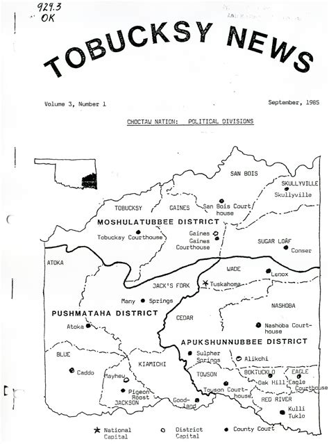 Tobucksy News Tobucksy County Map Choctaw Nation Indian Territory