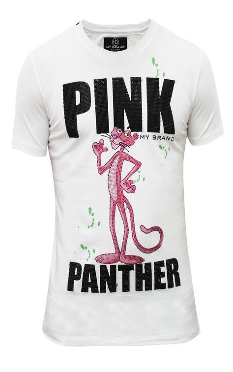 My Brand Pink Panther White T Shirt Designer Clothes For Men Pink