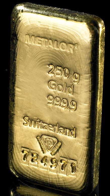 Metalor 250 Gram Gold Bullion Bars
