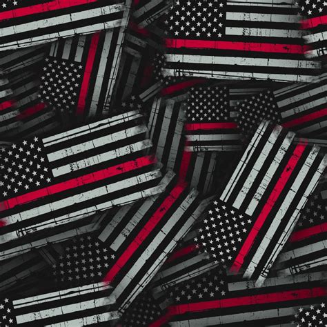 Thin Red Line Us Flag Pattern