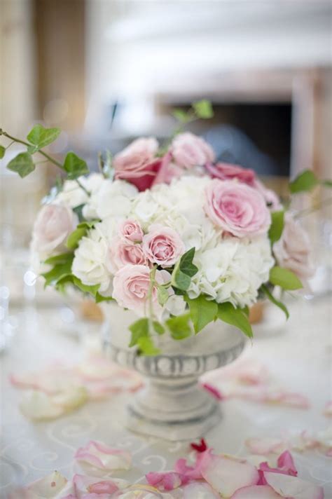 Pink White Rose Centerpieces The Sweetest Occasion — The Sweetest