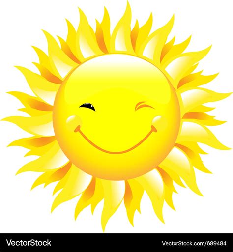 Smiling Sun Royalty Free Vector Image Vectorstock