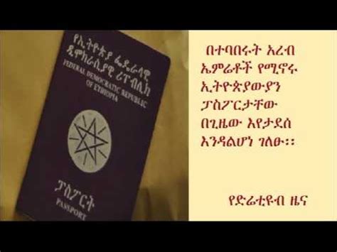 Ethiopian online passport services such as the below shall be covered: DireTube News - Ethiopian expats worry over digital passport delays - YouTube