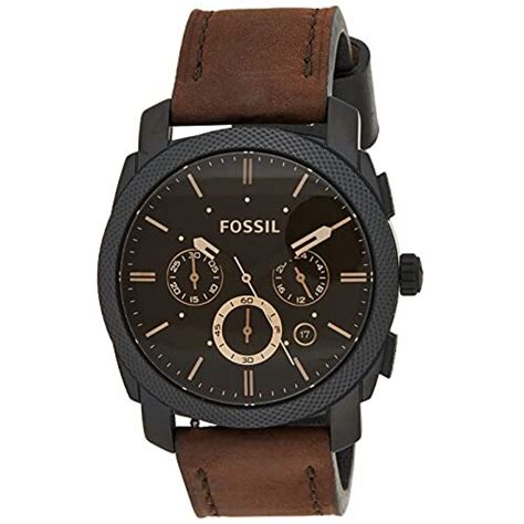 Fossil Mens Chronograph Quartz Watch With Leather Strap Fs4656ie On Onbuy