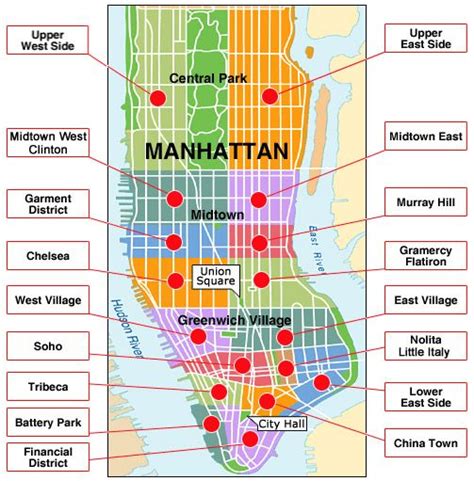 Barrios De Manhattan Zonas Más Importantes De Nueva York Manhattan