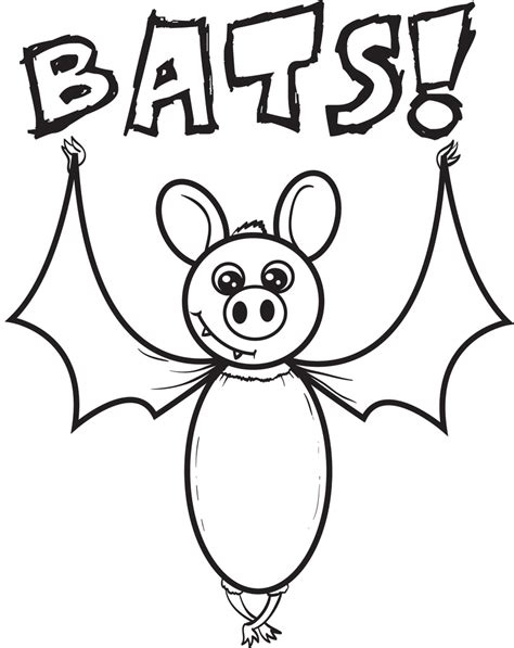FREE Printable Cartoon Bat Halloween Coloring Page for Kids #3 – SupplyMe