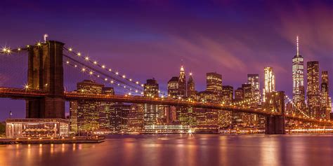 Brooklyn Bridge Sunset Panorama Photograph By Melanie Viola Fine Art America