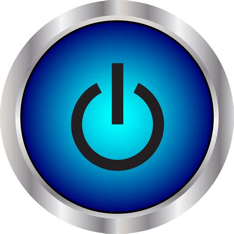 Big Image Blue Power Button Icon Clip Art Library