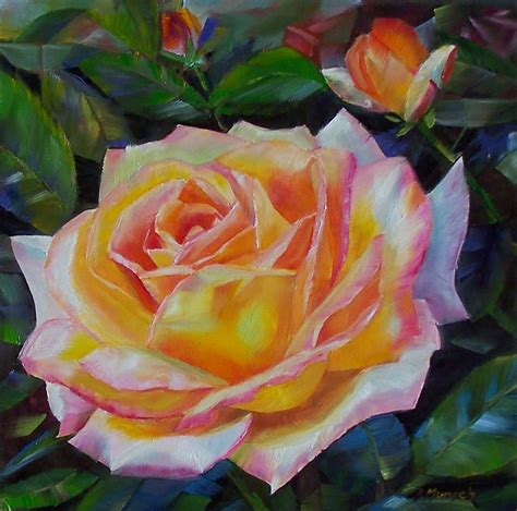 Donna Munsch Fine Art Original Oil Painting Big Rose