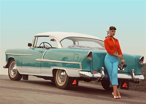 Best Pin Up With Classic Car Stock Photos Pictures