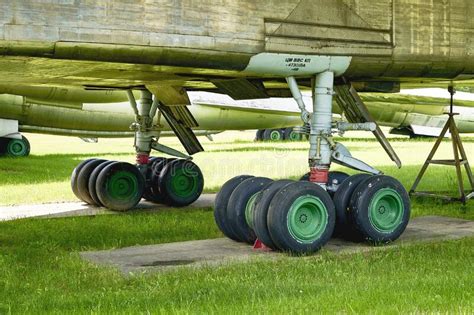 Landing Gear Of A Large Military Aircraft Close Up Stock Image Image